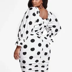 Fashion To Figure Eden Polka Dot Puff Sleeve Dress