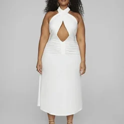 Fashion To Figure Crystal Crossneck Midi Dress -Pleasures SHOP x 18479fbf 4197 4633 a558 cdf3644a8cb5