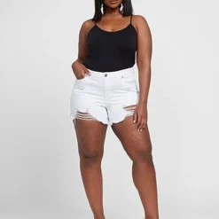 Fashion To Figure White Destructed Cut Off Shorts -Pleasures SHOP x 185e5dad 1ece 4c7d a6a2 9b7dc02a8a74