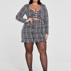 Fashion To Figure Sasha Tweed Fringe Skirt -Pleasures SHOP x 1876aabf 5bf7 4820 851a 5f20fd281d04