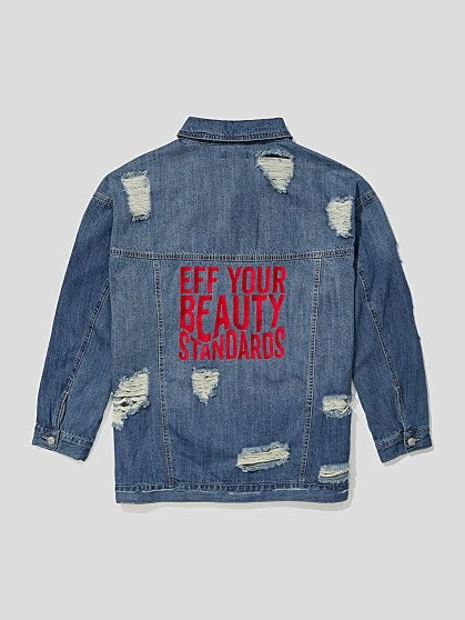 Fashion To Figure EYBS Denim Trucker Jacket 7 Fashion To Figure EYBS Denim Trucker Jacket - Image 7