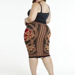 Fashion To Figure Nadine Chain Scroll Print Sweater Skirt -Pleasures SHOP x 18f2b82a 1cd0 48c4 8373 8e9bccc02ba6