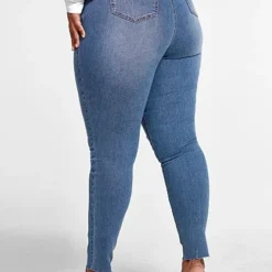 Fashion To Figure Medium Wash High Rise Button Fly Skinny Jeans - Tall Inseams -Pleasures SHOP x 1973ab80 86a1 4a46 bf4c d88856fc4866