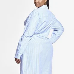 Fashion To Figure Anais Knot-Front Shirt Dress -Pleasures SHOP x 19cf7f3b fda9 4e70 90f4 9b5ee42ac570