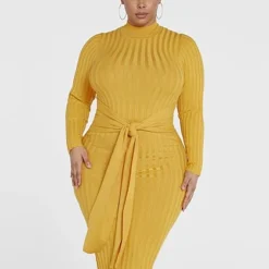 Fashion To Figure Journee Tie Waist Sweater Dress -Pleasures SHOP x 1a5c1248 02f5 43e8 beea fa44b6d05697