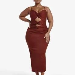 Fashion To Figure Briella Knot Front Maxi Dress -Pleasures SHOP x 1a92b148 35c4 4e2a 9356 57e2730dedd1