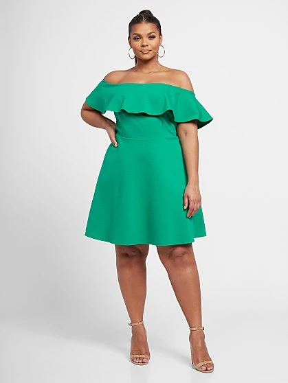 Fashion To Figure Josie Off The Shoulder Fit And Flare Dress 1 Fashion To Figure Josie Off The Shoulder Fit And Flare Dress
