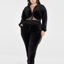 Fashion To Figure Harper Velour Mesh Insert Jogger Pants -Pleasures SHOP x 1b9c1ba8 60a6 410c 9721 f70f8d7c1241