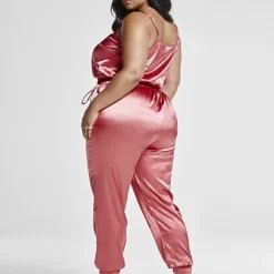 Fashion To Figure Eva Satin Drawstring Jumpsuit