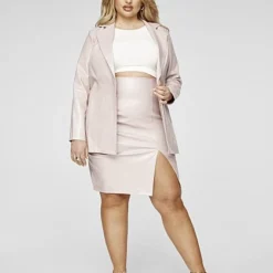 Fashion To Figure Monet Faux Croc Leather Blazer