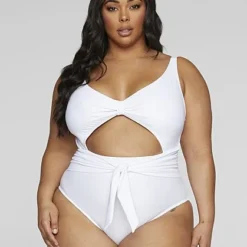 Fashion To Figure Kenzie Tie Front One-Piece Swimsuit -Pleasures SHOP x 1cb95a4c e681 4ada 8291 a8a3c363c7a5