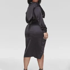 Fashion To Figure Rena Satin Wrap Midi Skirt