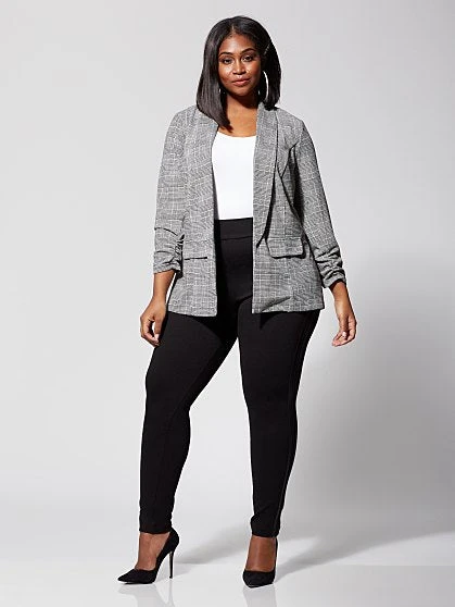 Fashion To Figure Good Form Faux-Leather Stripe Ponte Pants 1 Fashion To Figure Good Form Faux-Leather Stripe Ponte Pants