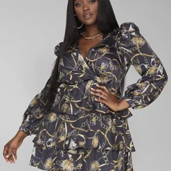 Fashion To Figure Serena Chain Print Dress