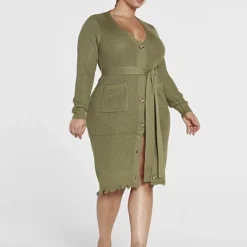 Fashion To Figure Sami Belted Cardigan Sweater Dress -Pleasures SHOP x 1e34fa66 c68d 4e5d bd21 48de085bdd56