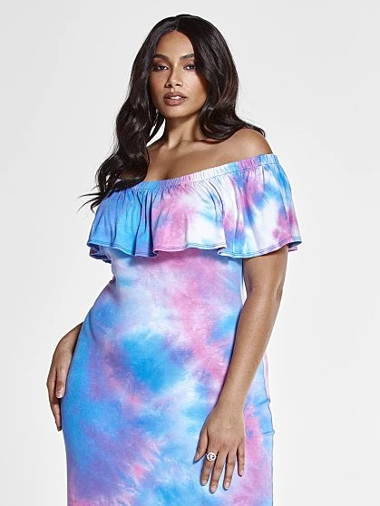 Fashion To Figure Soraya Tie Dye Off The Shoulder Maxi Dress 1 Fashion To Figure Soraya Tie Dye Off The Shoulder Maxi Dress