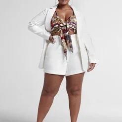 Fashion To Figure Diane Stretch Linen Blazer -Pleasures SHOP x 1ff444d6 cf43 4a88 a047 8d314cfe98e4