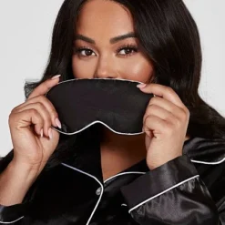 Fashion To Figure Elise Satin Pajamas Set With Eyemask