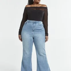 Fashion To Figure Ultra High-Rise Flare Leg Jeans - Tall Inseam -Pleasures SHOP x 2102c1fd d738 4928 96db 956dcfbe44b8