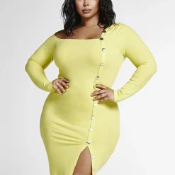 Fashion To Figure Georgia Knit Bodycon Dress With Button Detail 7 Fashion To Figure Georgia Knit Bodycon Dress With Button Detail -Pleasures SHOP x 216f2aca 9bc8 472f 9489 5889e8646a9d