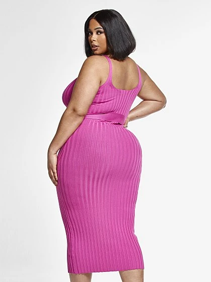 Fashion To Figure Robyn Belted Ribbed Knit Dress 4 Fashion To Figure Robyn Belted Ribbed Knit Dress - Image 4