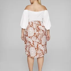 Fashion To Figure Blythe Faux Wrap Printed Skirt -Pleasures SHOP x 22a2d472 d56e 461e aa77 f741c78064bc