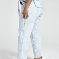 Fashion To Figure Ultra High Rise Paperbag Waist Wide Leg Jeans - Short Inseam