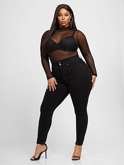 Fashion To Figure Black Curvy Fit Skinny Jeans - Short Inseam 1 Fashion To Figure Black Curvy Fit Skinny Jeans - Short Inseam