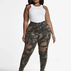 Fashion To Figure High-Rise Super Skinny Destructed Jeans In Green Camo 6 Fashion To Figure High-Rise Super Skinny Destructed Jeans In Green Camo -Pleasures SHOP x 23913315 b9db 42f8 b94d 0c97d9db273d