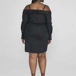 Fashion To Figure Sara Off-The-Shoulder Shirt Dress
