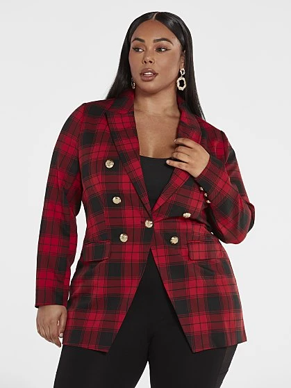 Fashion To Figure Geneva Plaid Blazer 1 Fashion To Figure Geneva Plaid Blazer