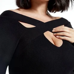 Fashion To Figure Jackie Cutout Pullover Sweater