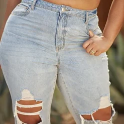 Fashion To Figure High Rise Relaxed Fit Straight Leg Jeans