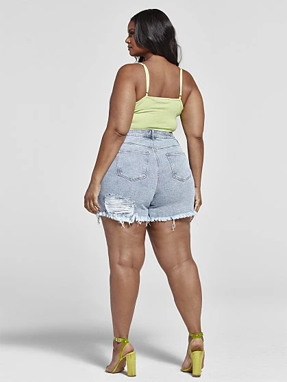 Fashion To Figure High Rise Cutoff Denim Shorts 1 Fashion To Figure High Rise Cutoff Denim Shorts