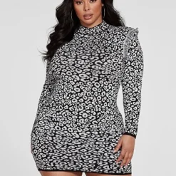 Fashion To Figure Dawn Leopard Print Sweater Dress -Pleasures SHOP x 274c4c28 a93c 46ee 8640 5770deb8911c