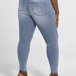 Fashion To Figure Medium Wash High Rise Destructed Jeggings - Short Inseam