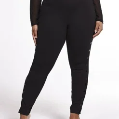 Fashion To Figure Charli Side Button Good Form Ponte Knit Pants -Pleasures SHOP x 28f2ee3c e611 4c5a b4e3 9cfc629b7413
