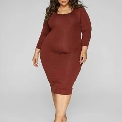 Fashion To Figure FTF Signature Long Sleeve Everyday Midi Dress -Pleasures SHOP x 29275e26 e8c8 42a1 a7ad 694ab3df69a2