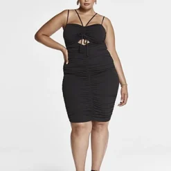 Fashion To Figure Olga Ruched Bodycon Dress -Pleasures SHOP x 2a0c9cb9 a738 4527 8f22 2ea46d8452be