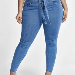 Fashion To Figure Ultra High Rise Tie Front Skinny Jeans - Short Inseam -Pleasures SHOP x 2a3ab68a 61f4 4b72 9f83 973dd6269b96