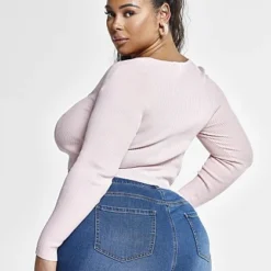 Fashion To Figure Isabelle Cropped Lace-Up Front Top -Pleasures SHOP x 2a84044e 5417 4cda 8cf3 a51ad8f3b053