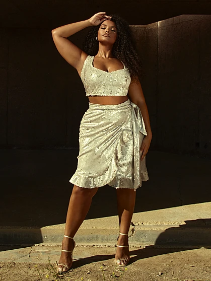 Fashion To Figure Lola Sequin Skirt 2 Fashion To Figure Lola Sequin Skirt - Image 2