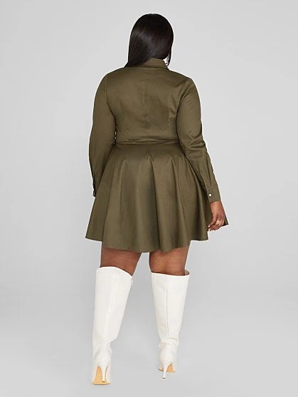 Fashion To Figure Paige Faux Pearl Button Down Shirt Dress 2 Fashion To Figure Paige Faux Pearl Button Down Shirt Dress - Image 2