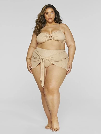 Fashion To Figure Akira Shimmer Tie Front Bikini Bottom 2 Fashion To Figure Akira Shimmer Tie Front Bikini Bottom - Image 2