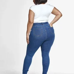Fashion To Figure Medium Blue Wash Curvy Skinny Jeans - Short Inseam
