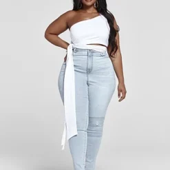 Fashion To Figure Ultra High Rise Light Wash Skinny Jeans - Short Inseam -Pleasures SHOP x 2ca412b2 8345 460e a6b1 f5512716a85d