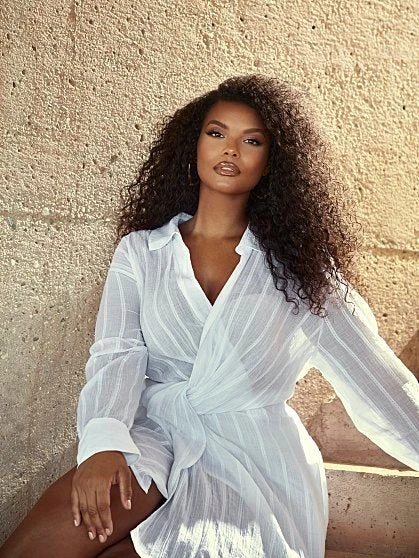 Fashion To Figure Jocelyn Collared Shirt Dress 3 Fashion To Figure Jocelyn Collared Shirt Dress - Image 3