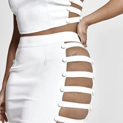 Fashion To Figure Tori Faux Leather Side Cutout Mini Skirt