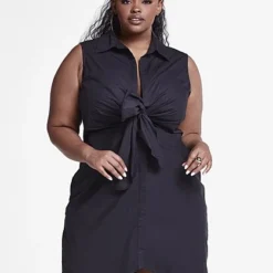 Fashion To Figure Norah Sleeveless Knot Front Dress -Pleasures SHOP x 2f21bdb7 3ad0 4ec4 a994 62bf1926ff10