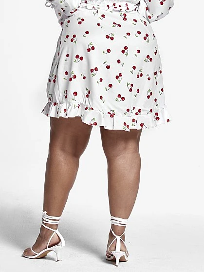Fashion To Figure Tatiana Cherry Print Wrap Skirt 4 Fashion To Figure Tatiana Cherry Print Wrap Skirt - Image 4